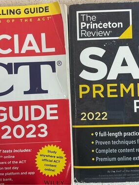 SAT ACT Test Prep Book Bundle Princeton Review Official ACT 2022 2023